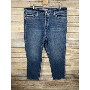 Joes Size 34 The Honor High Rise Vintage Straight Jeans Blue Button Fly Stretchy